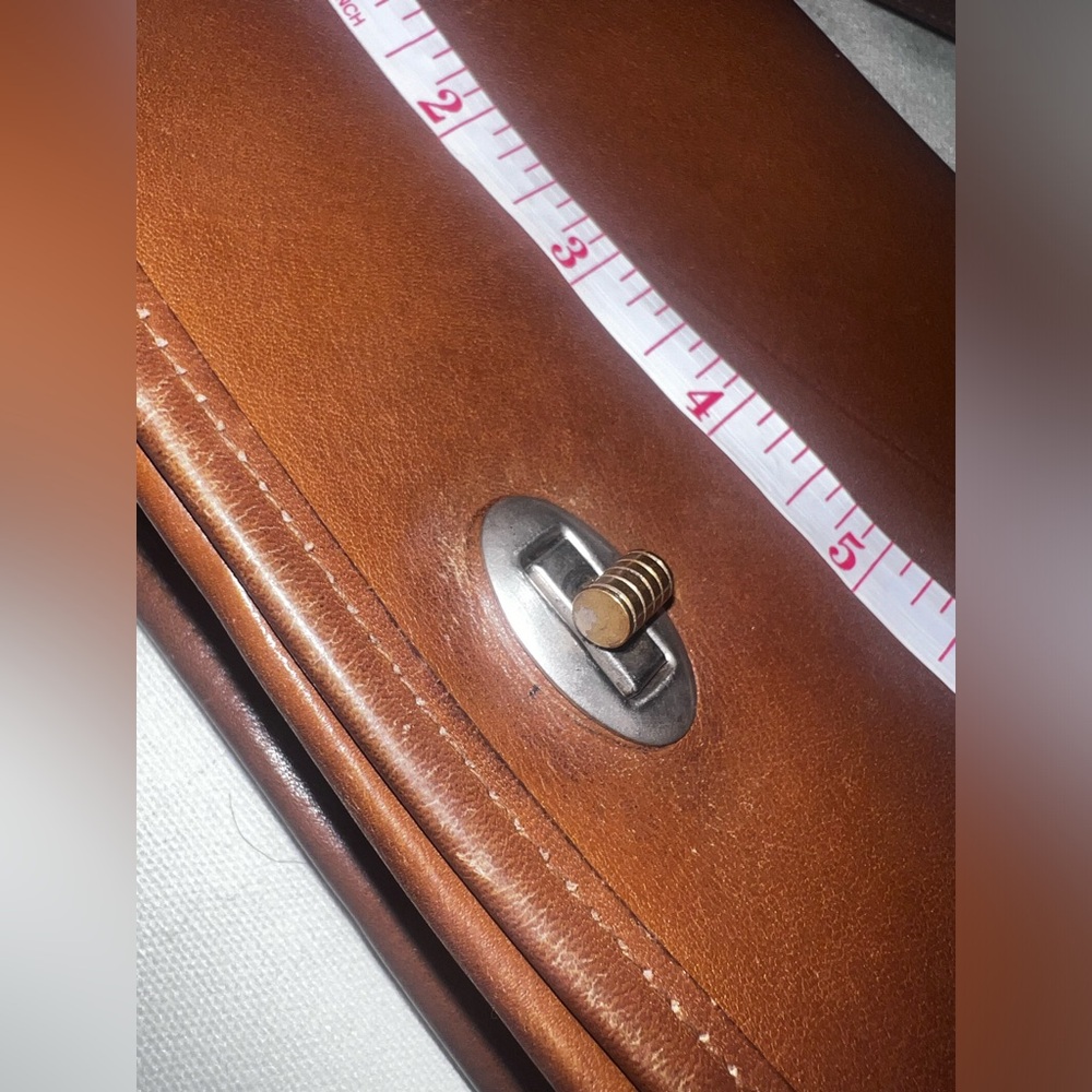 Genuine leather crossbody medium brown color - Picture 3 of 11